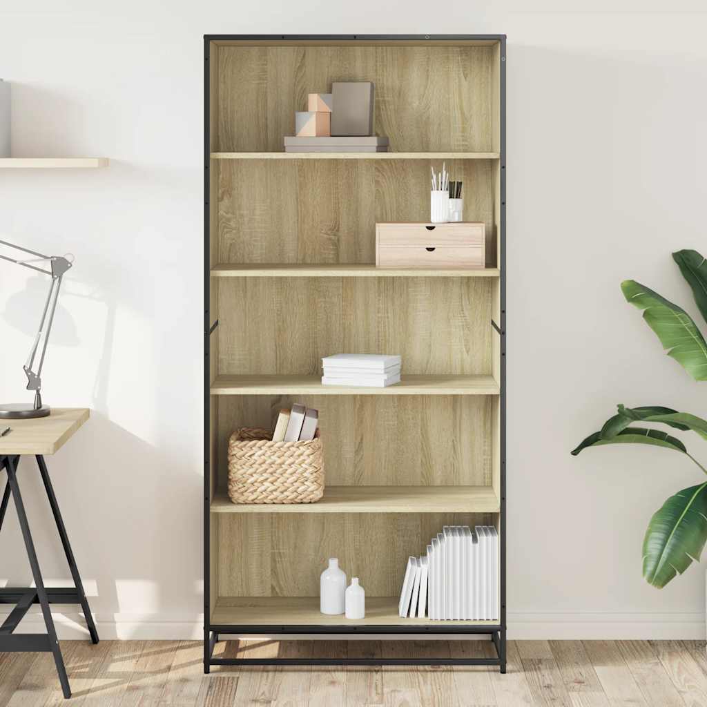 Bookcase Sonoma Oak 80,5x35x170,5 cm Engineered Wood