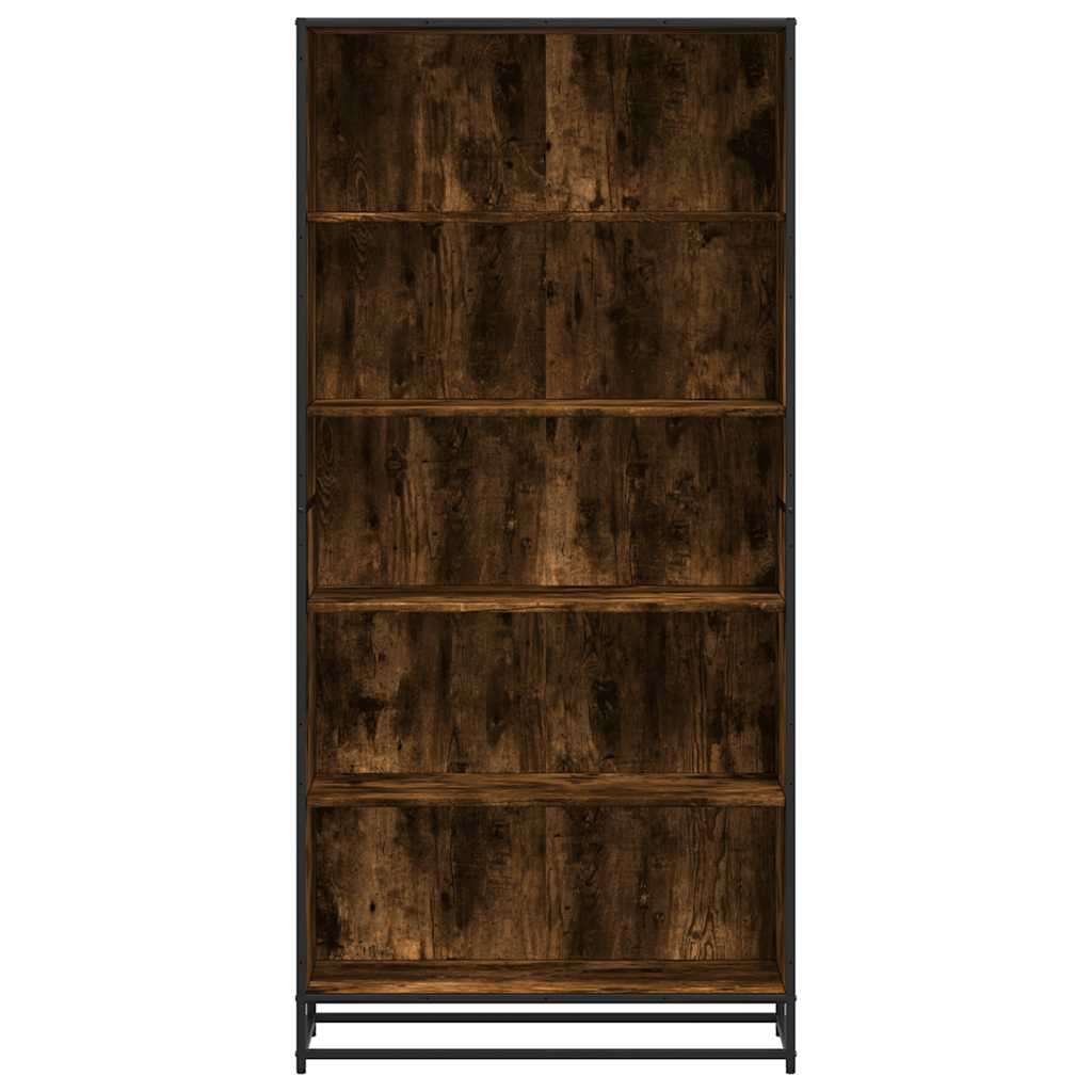 Bookcase Smoked Oak 80,5x35x170,5 cm Engineered Wood