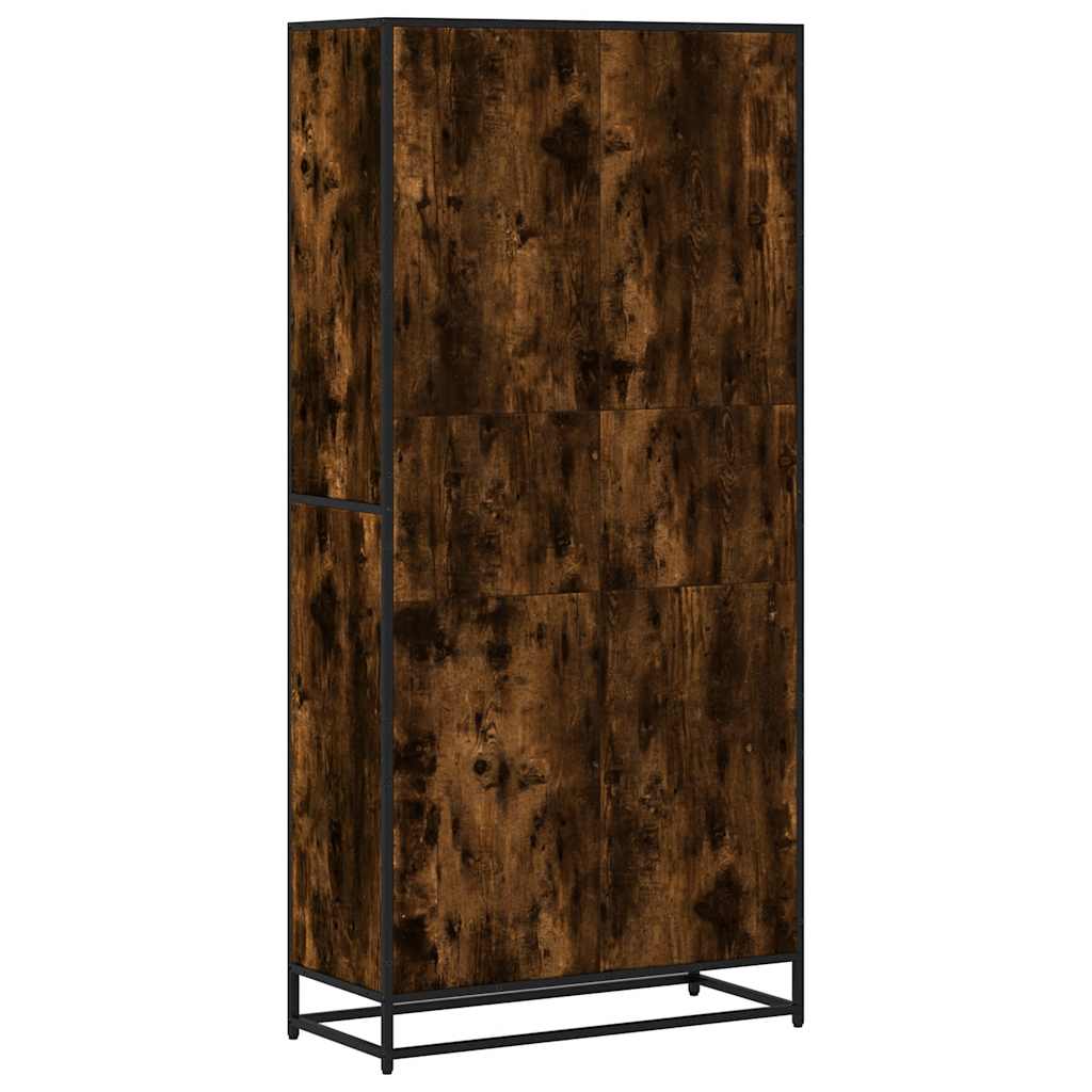Bookcase Smoked Oak 80,5x35x170,5 cm Engineered Wood
