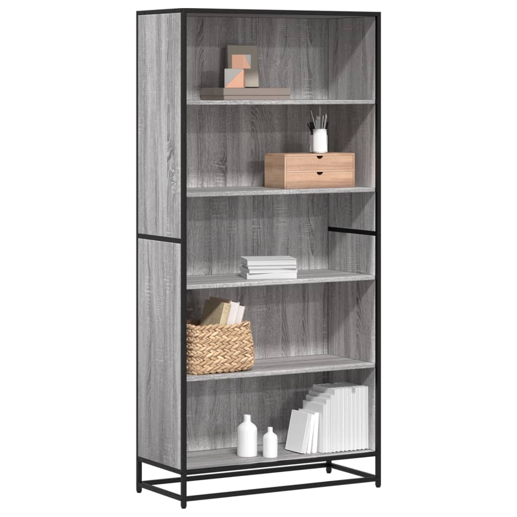Bookcase Grey Sonoma 80,5x35x170,5 cm Engineered Wood