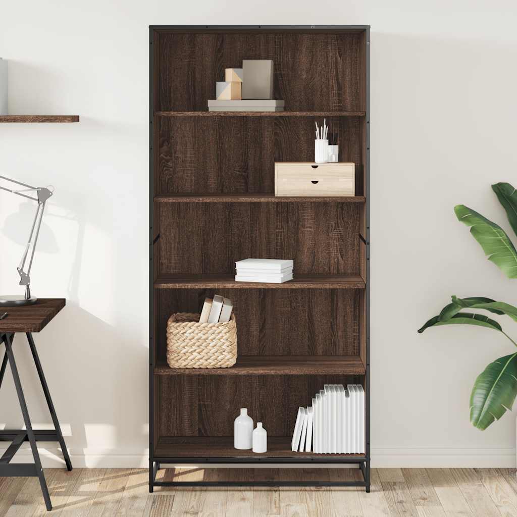 Bookcase Brown Oak 80,5x35x170,5 cm Engineered Wood