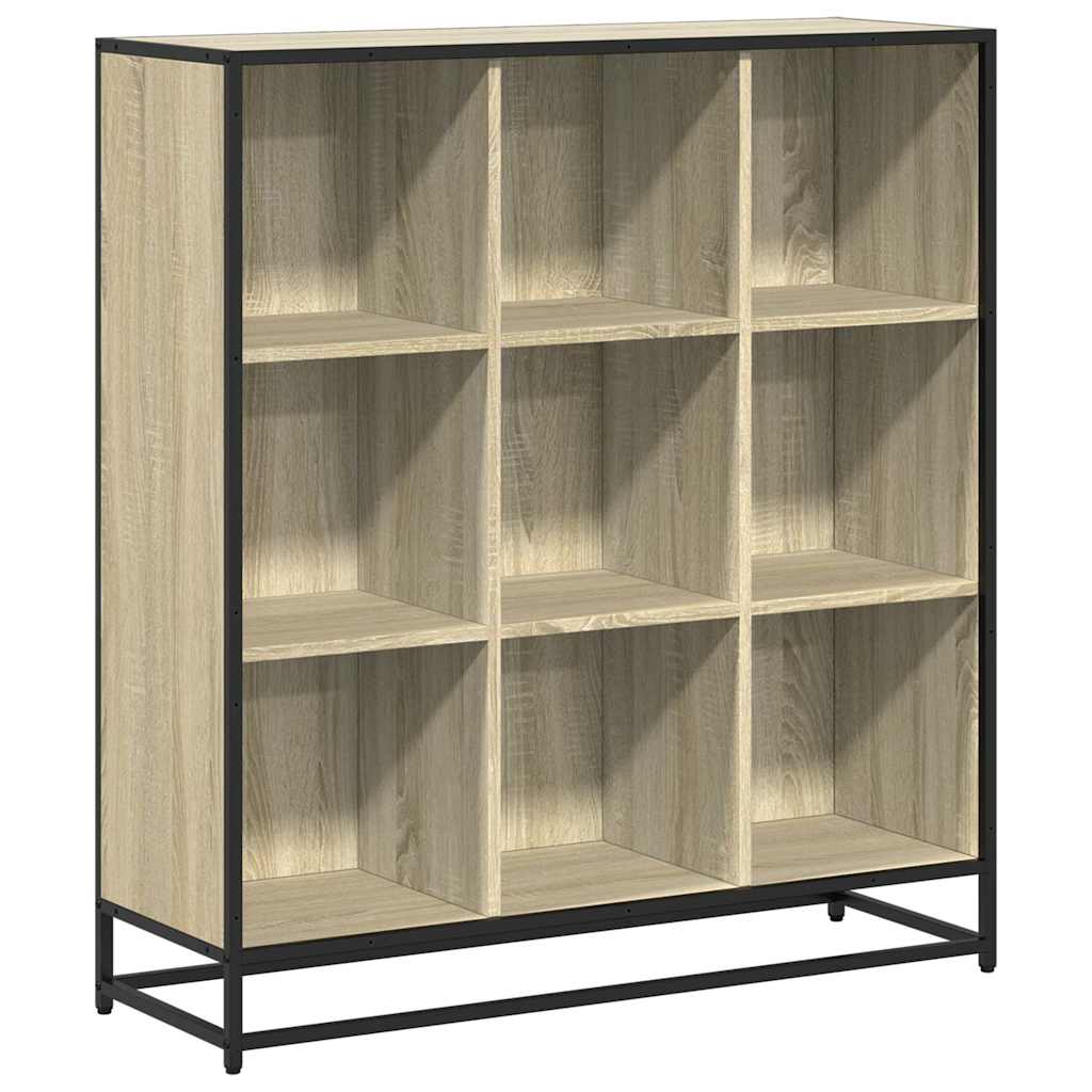 Bookcase Sonoma Oak 97,5x33x107,5 cm Engineered Wood and Metal