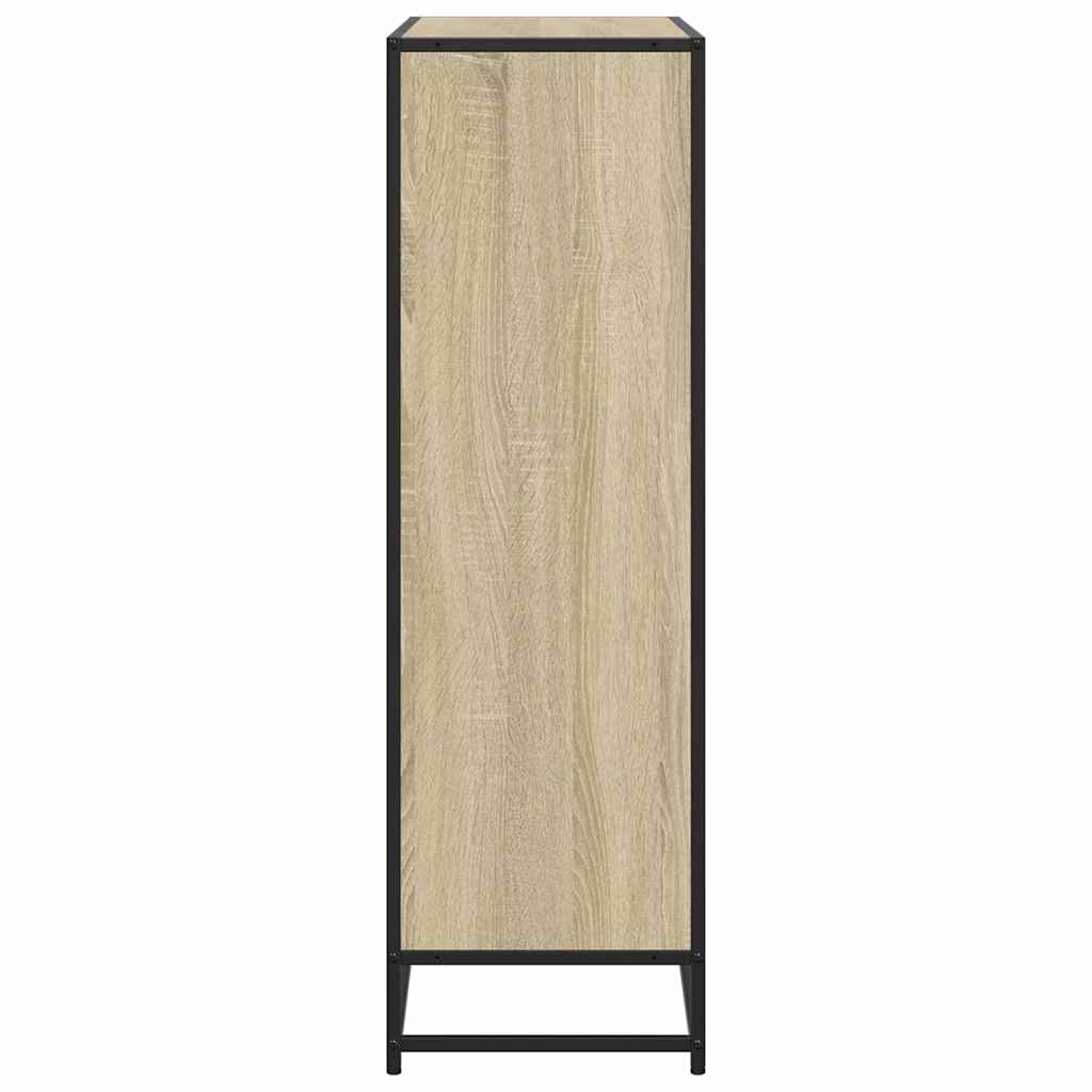 Bookcase Sonoma Oak 97,5x33x107,5 cm Engineered Wood and Metal
