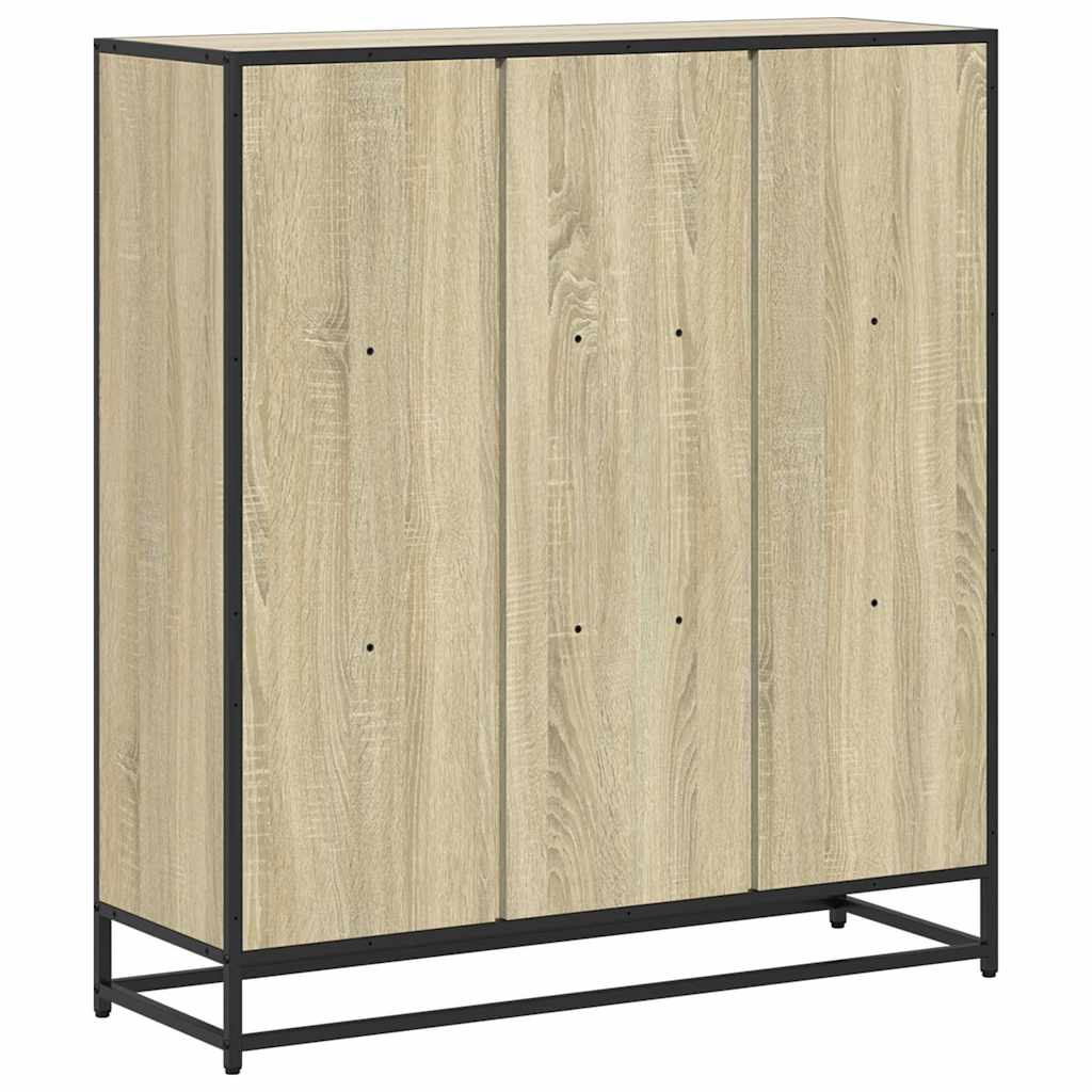 Bookcase Sonoma Oak 97,5x33x107,5 cm Engineered Wood and Metal