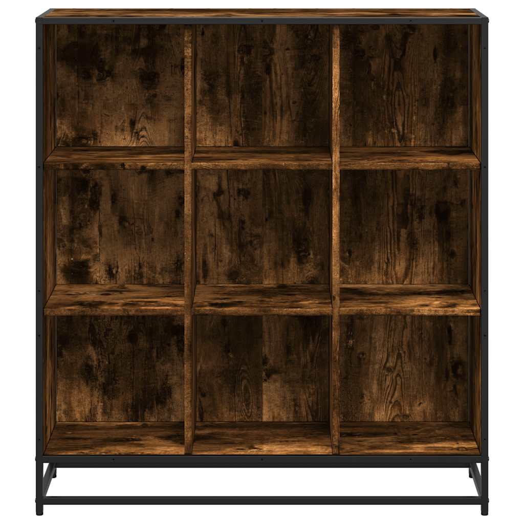 Bookcase Smoked Oak 97,5x33x107,5 cm Engineered Wood and Metal