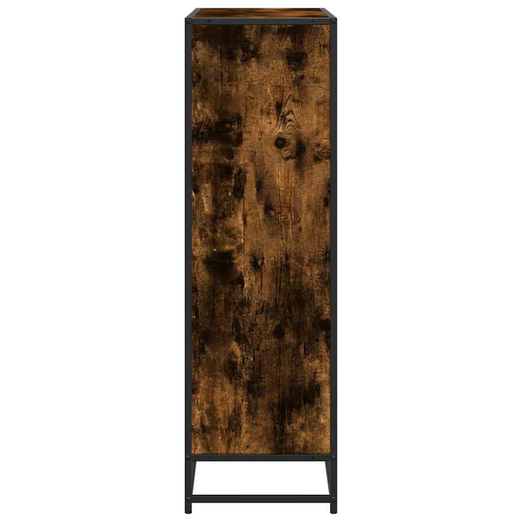 Bookcase Smoked Oak 97,5x33x107,5 cm Engineered Wood and Metal