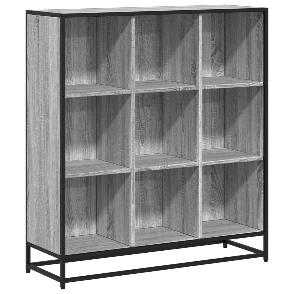 Bookcase Grey Sonoma 97,5x33x107,5 cm Engineered Wood and Metal