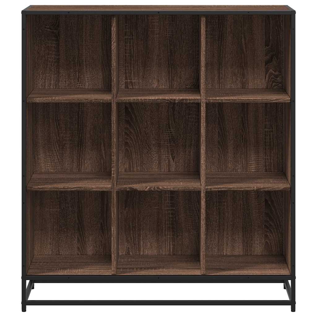 Bookcase Brown Oak 97,5x33x107,5 cm Engineered Wood and Metal