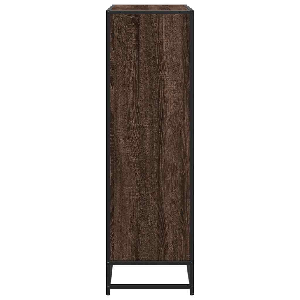 vidaXL Bookcase Brown Oak 97.5x33x107.5 cm Engineered Wood and Metal