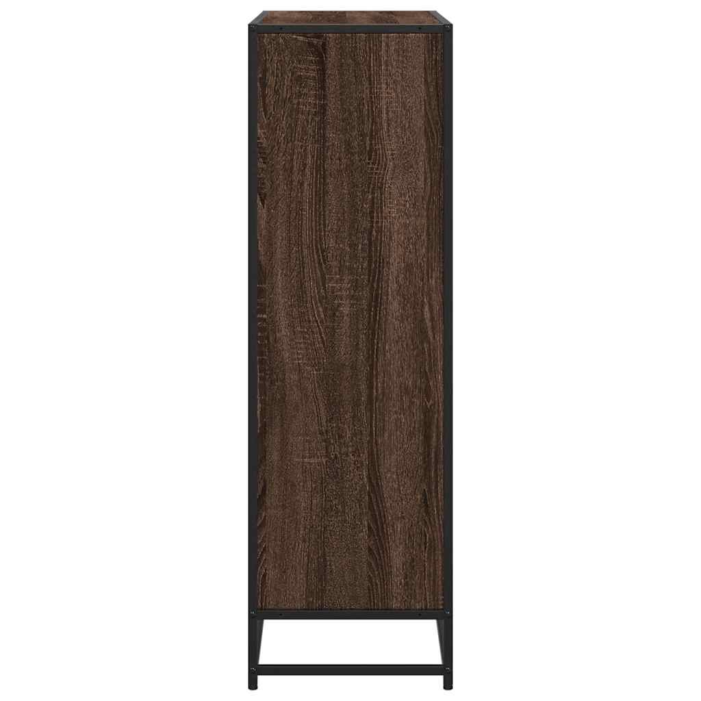 Bookcase Brown Oak 97,5x33x107,5 cm Engineered Wood and Metal