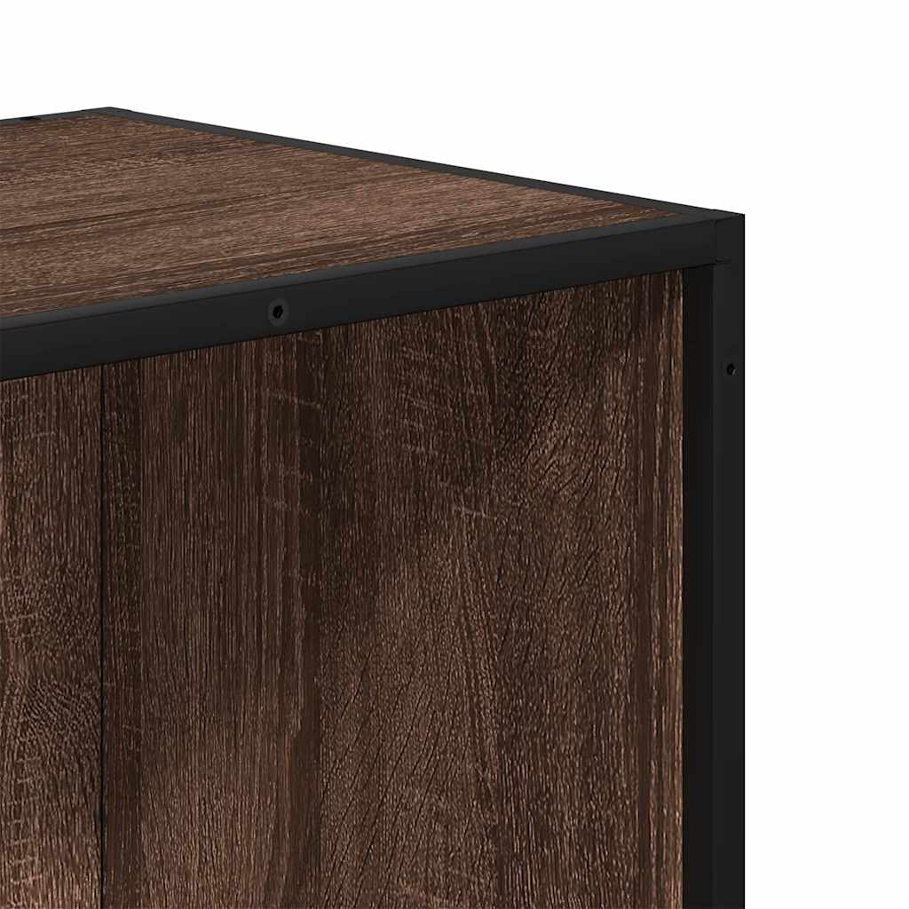 Bookcase Brown Oak 97,5x33x107,5 cm Engineered Wood and Metal