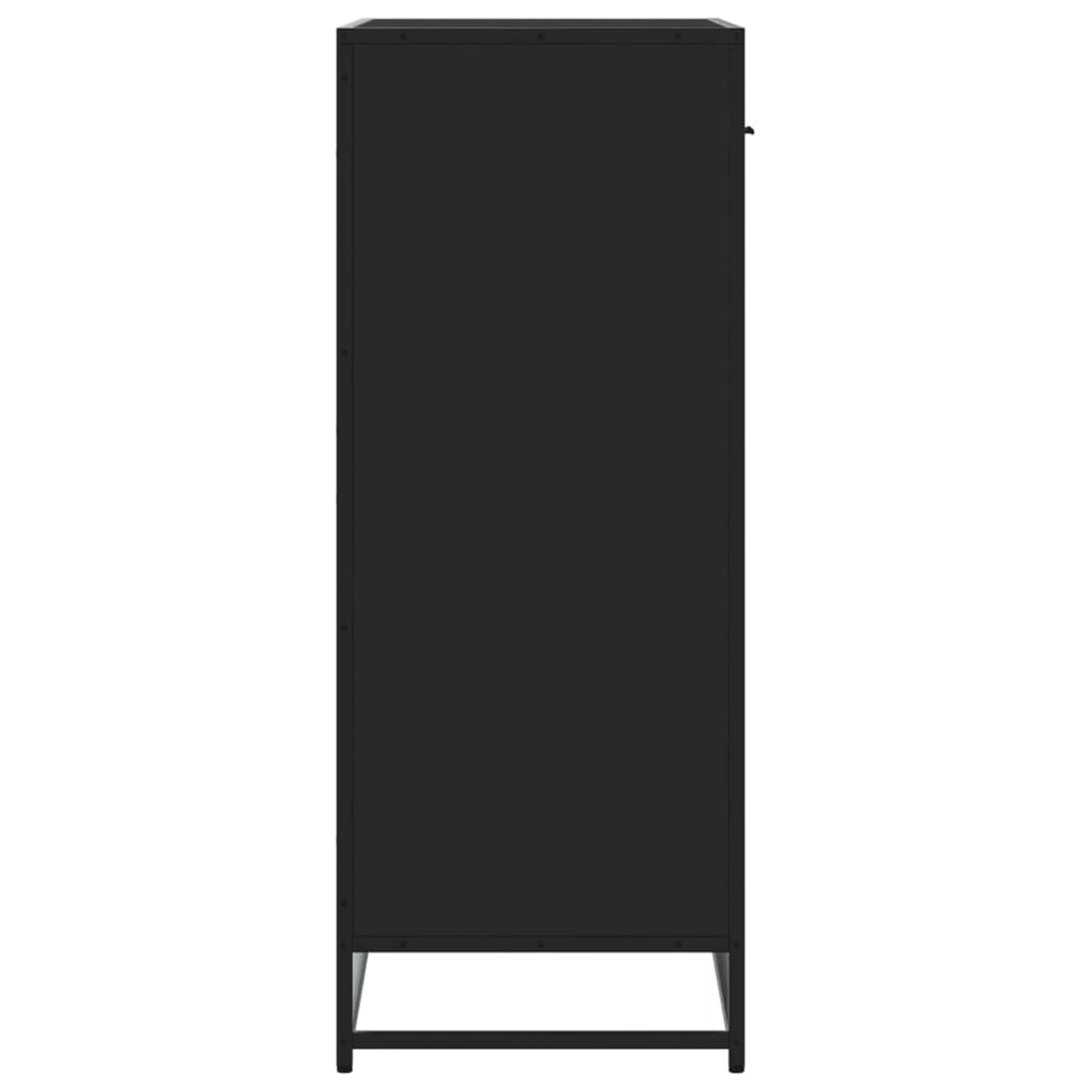 vidaXL Shoe Cabinet Black 75x38x97.5 cm Engineered Wood and Metal