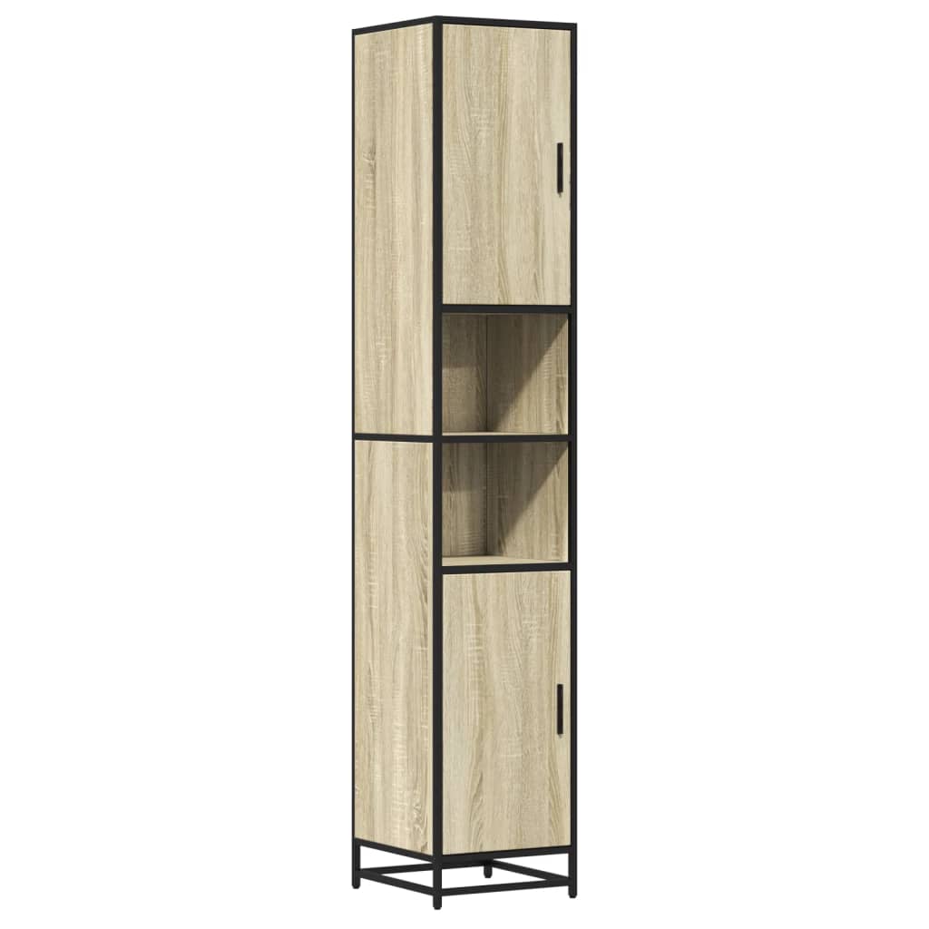 vidaXL Bathroom Cabinet Sonoma Oak 35x37.5x188.5 cm Engineered Wood and Metal