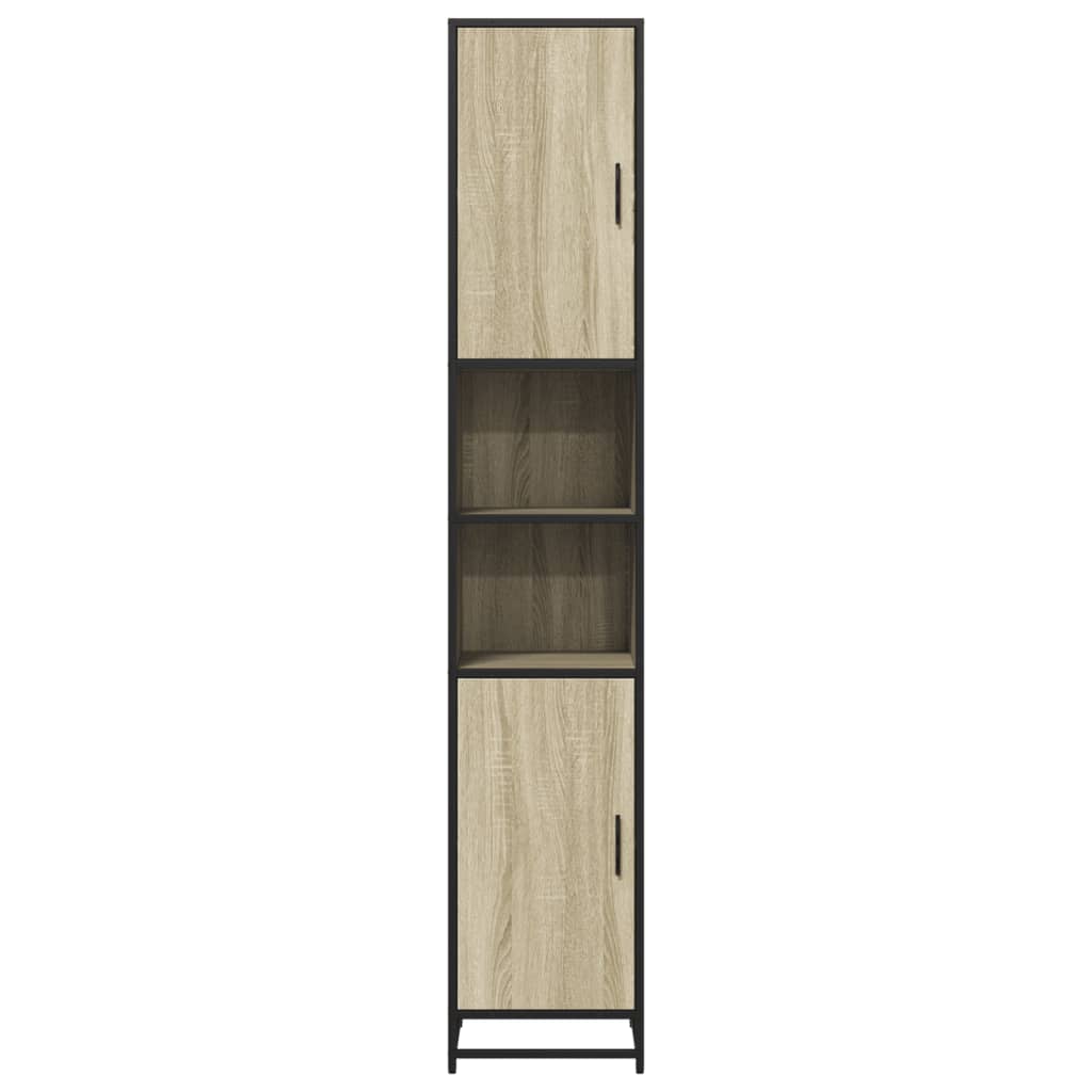 vidaXL Bathroom Cabinet Sonoma Oak 35x37.5x188.5 cm Engineered Wood and Metal