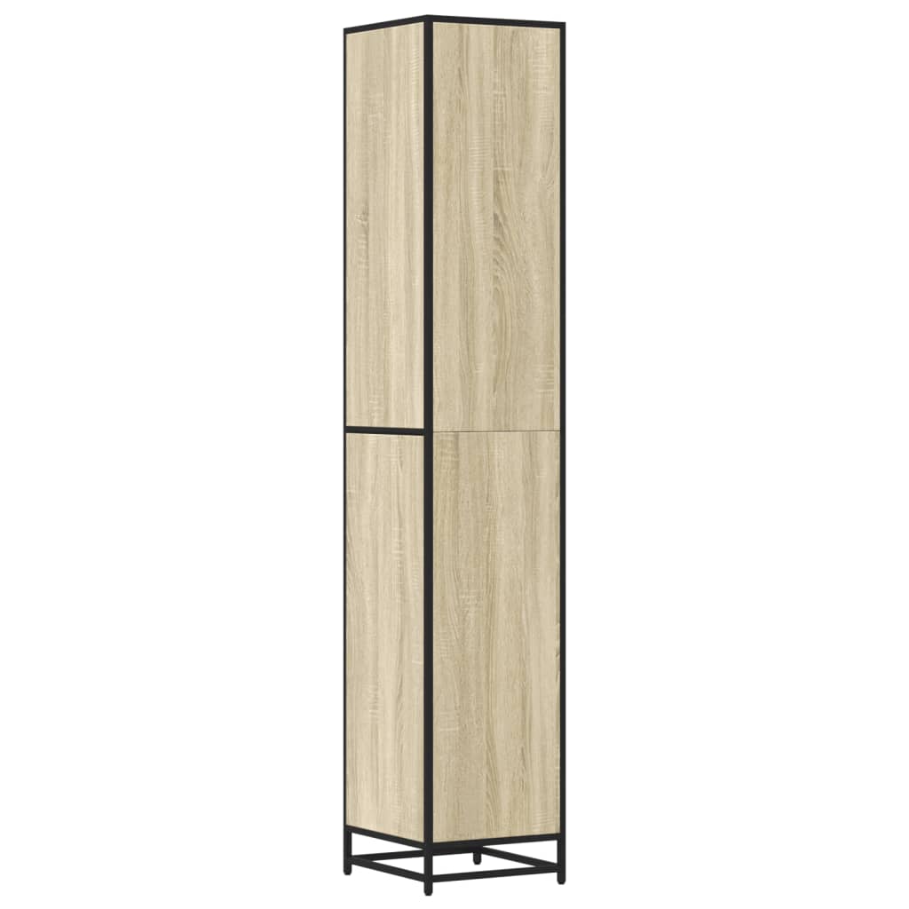 vidaXL Bathroom Cabinet Sonoma Oak 35x37.5x188.5 cm Engineered Wood and Metal