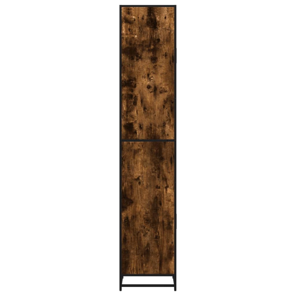 Bathroom Cabinet Smoked Oak 35x37,5x188,5 cm Engineered Wood and Metal