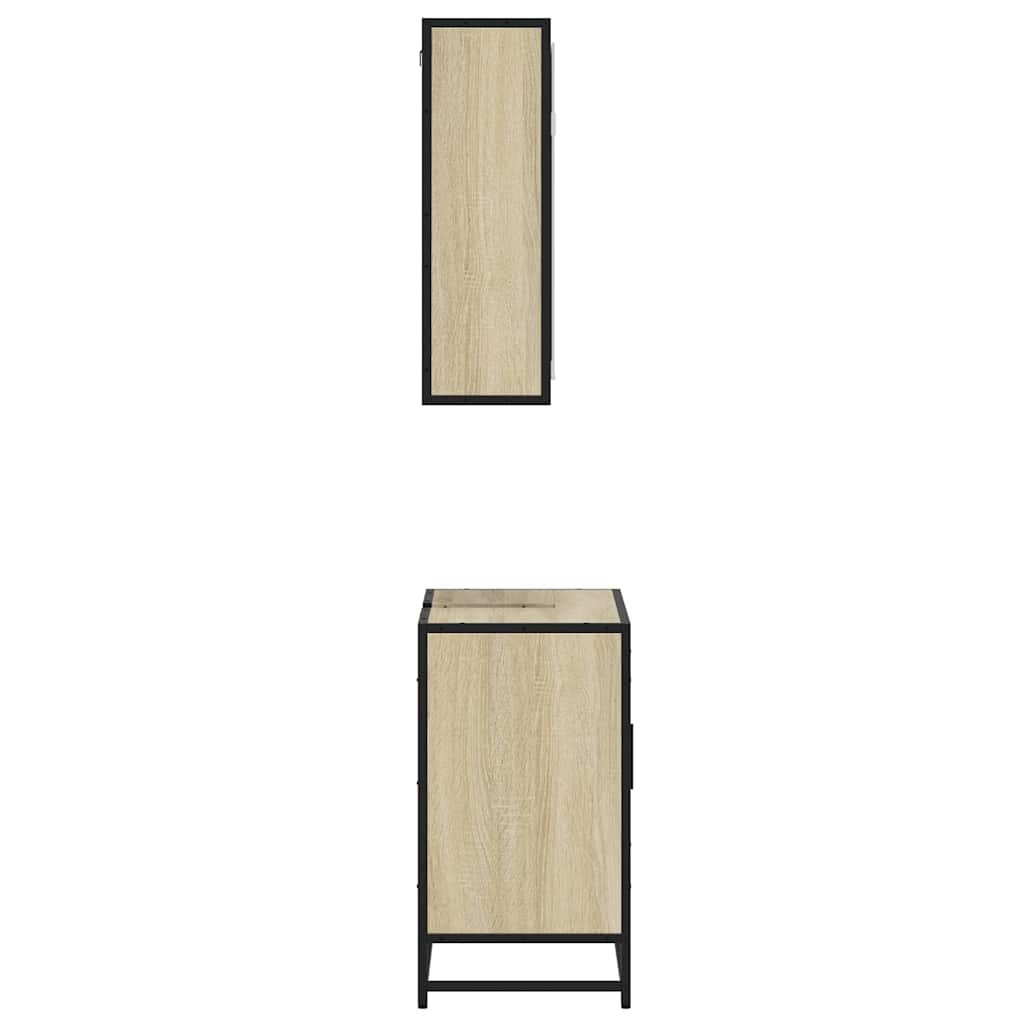 vidaXL 2 Piece Bathroom Furniture Set Sonoma Oak Engineered Wood