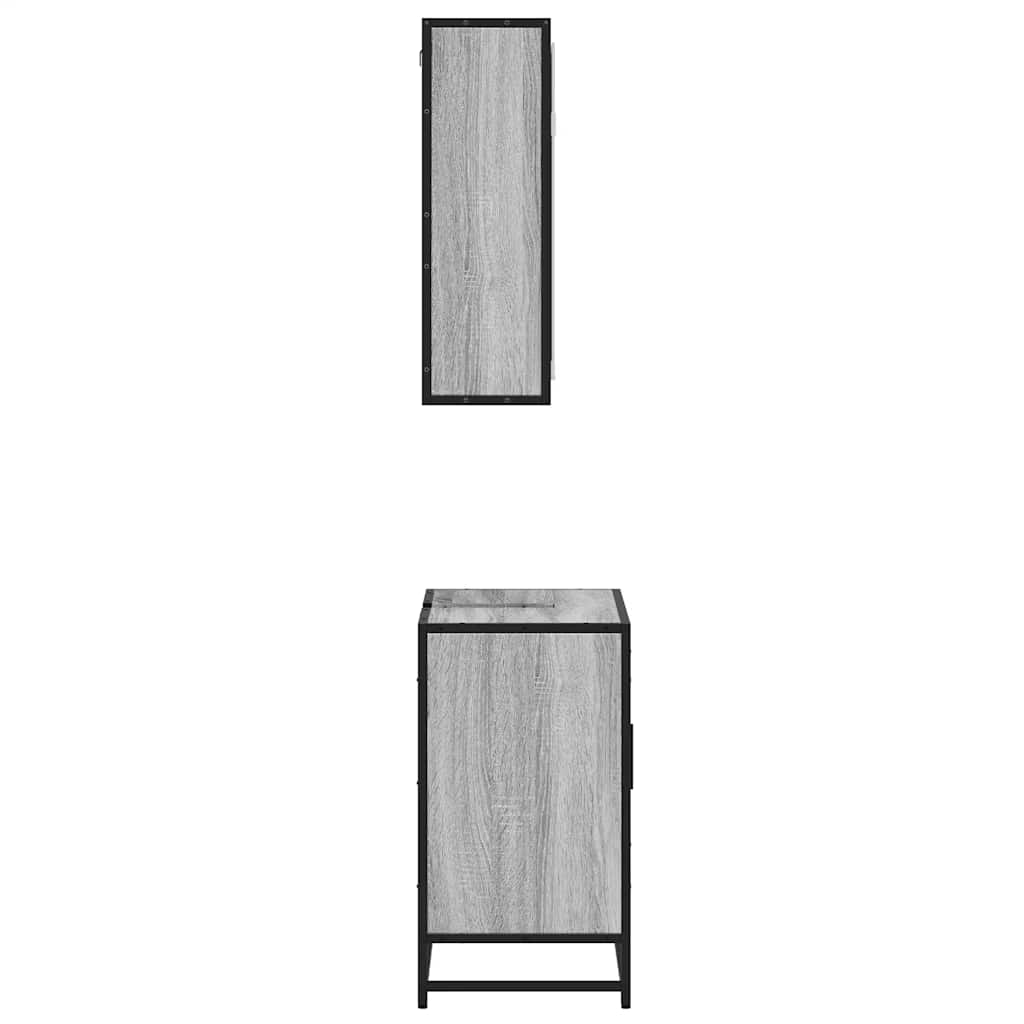 vidaXL 2 Piece Bathroom Furniture Set Grey Sonoma Engineered Wood