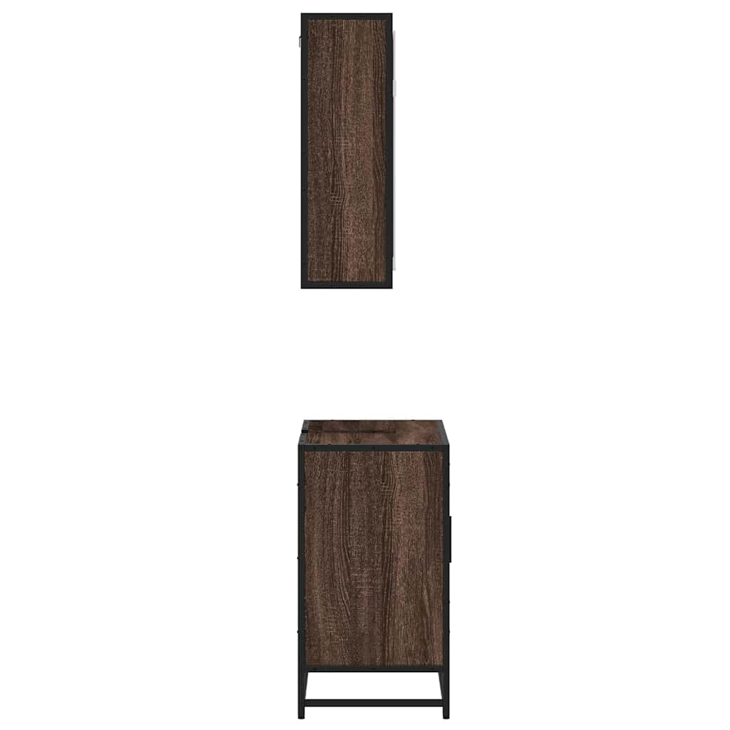 vidaXL 2 Piece Bathroom Furniture Set Brown Oak Engineered Wood