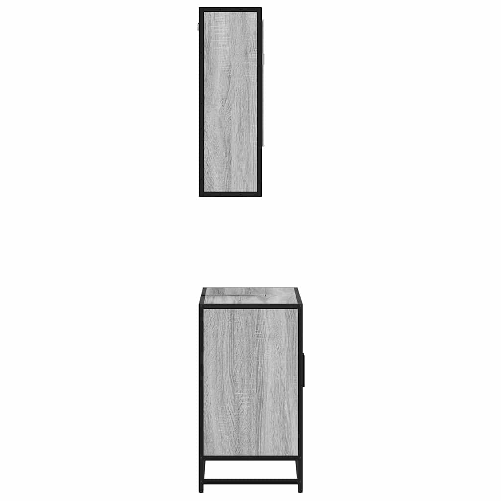 vidaXL 2 Piece Bathroom Furniture Set Grey Sonoma Engineered Wood