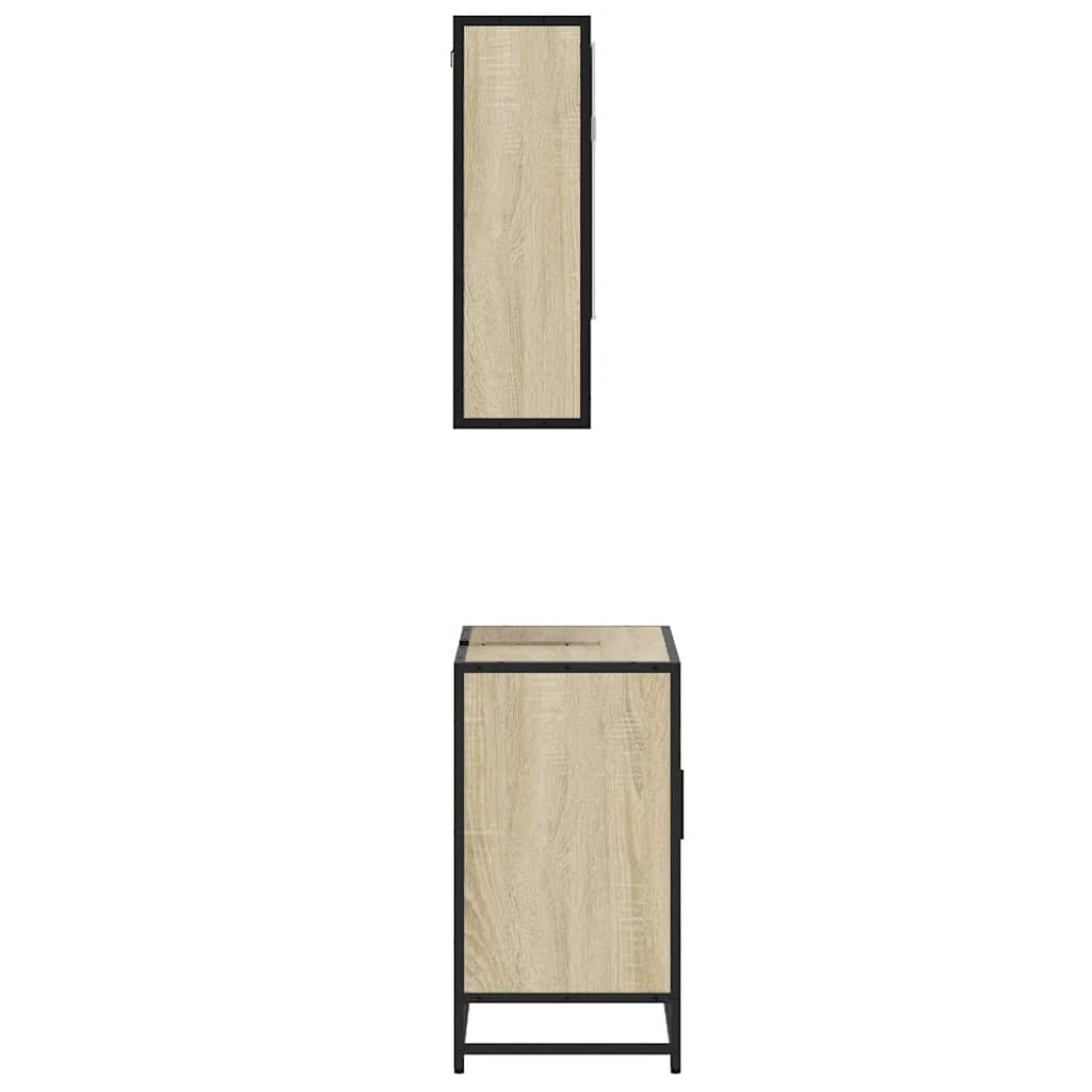 vidaXL 2 Piece Bathroom Furniture Set Sonoma Oak Engineered Wood