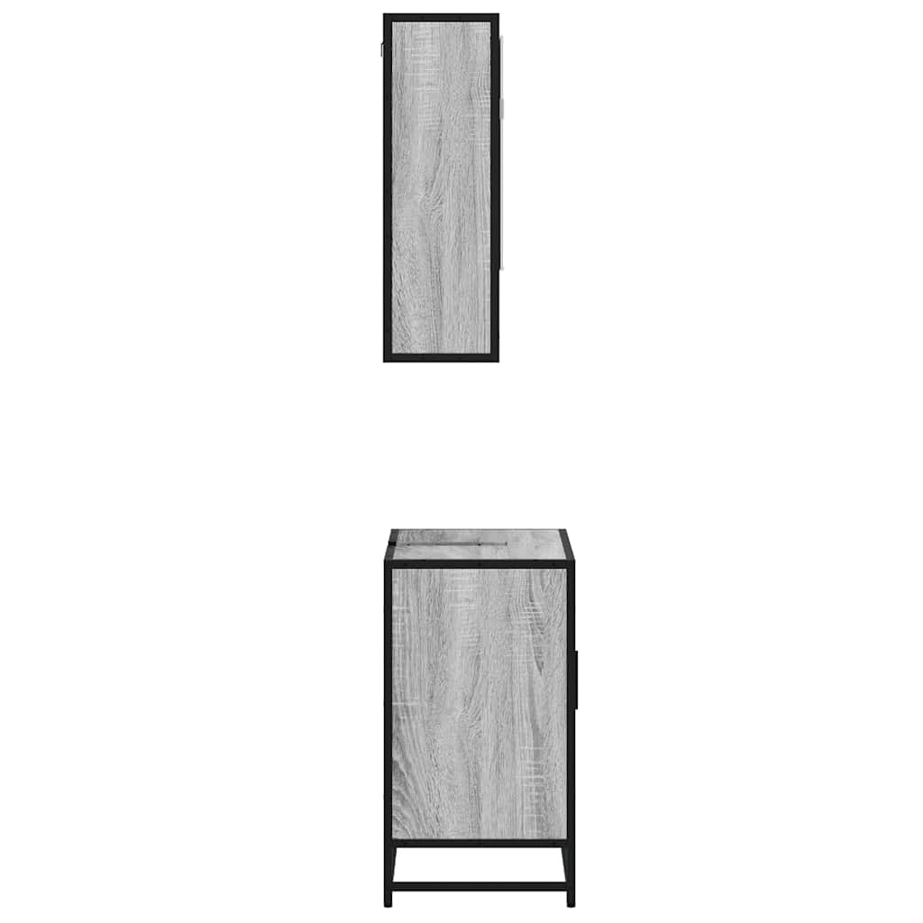 vidaXL 2 Piece Bathroom Furniture Set Grey Sonoma Engineered Wood