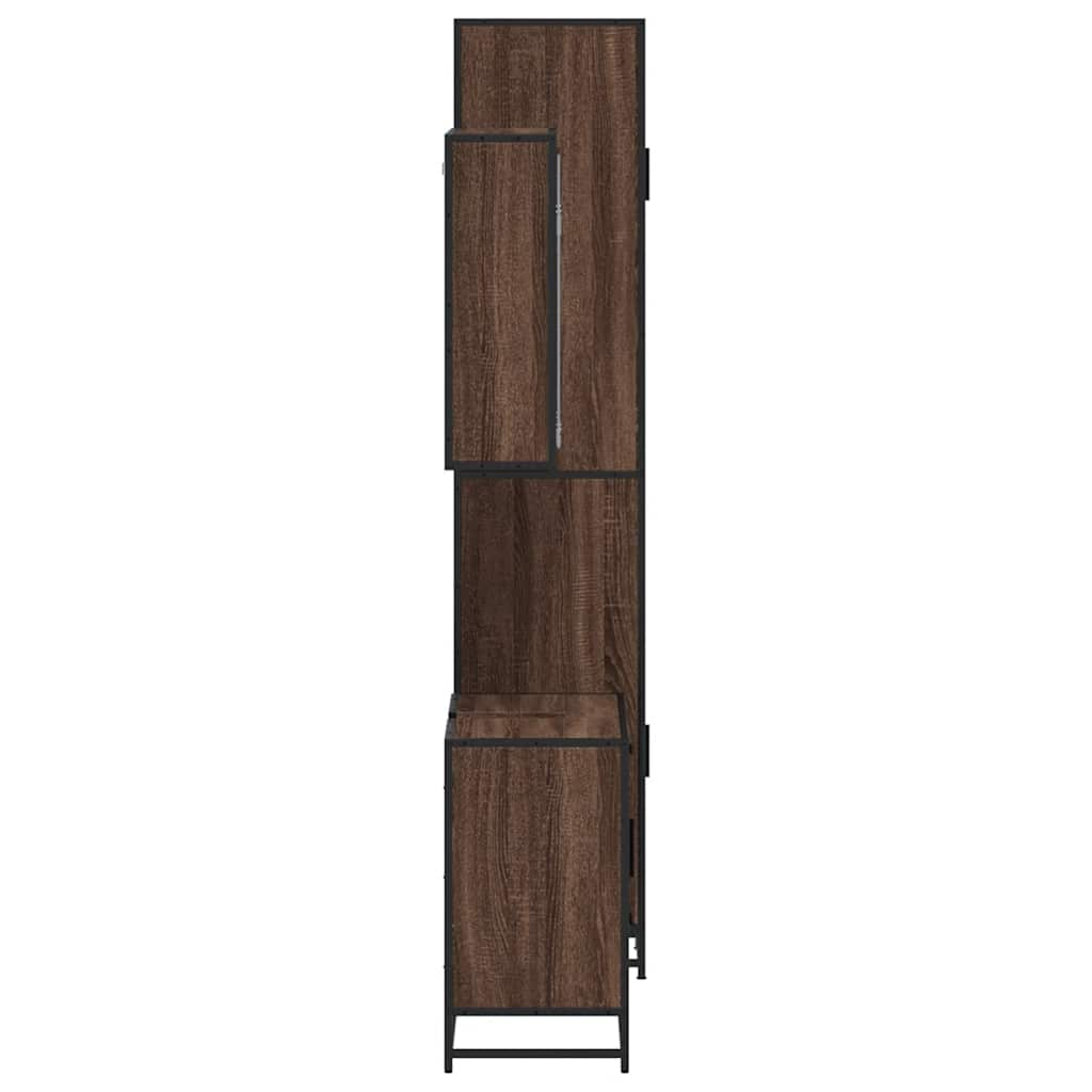 vidaXL 3 Piece Bathroom Furniture Set Brown Oak Engineered Wood