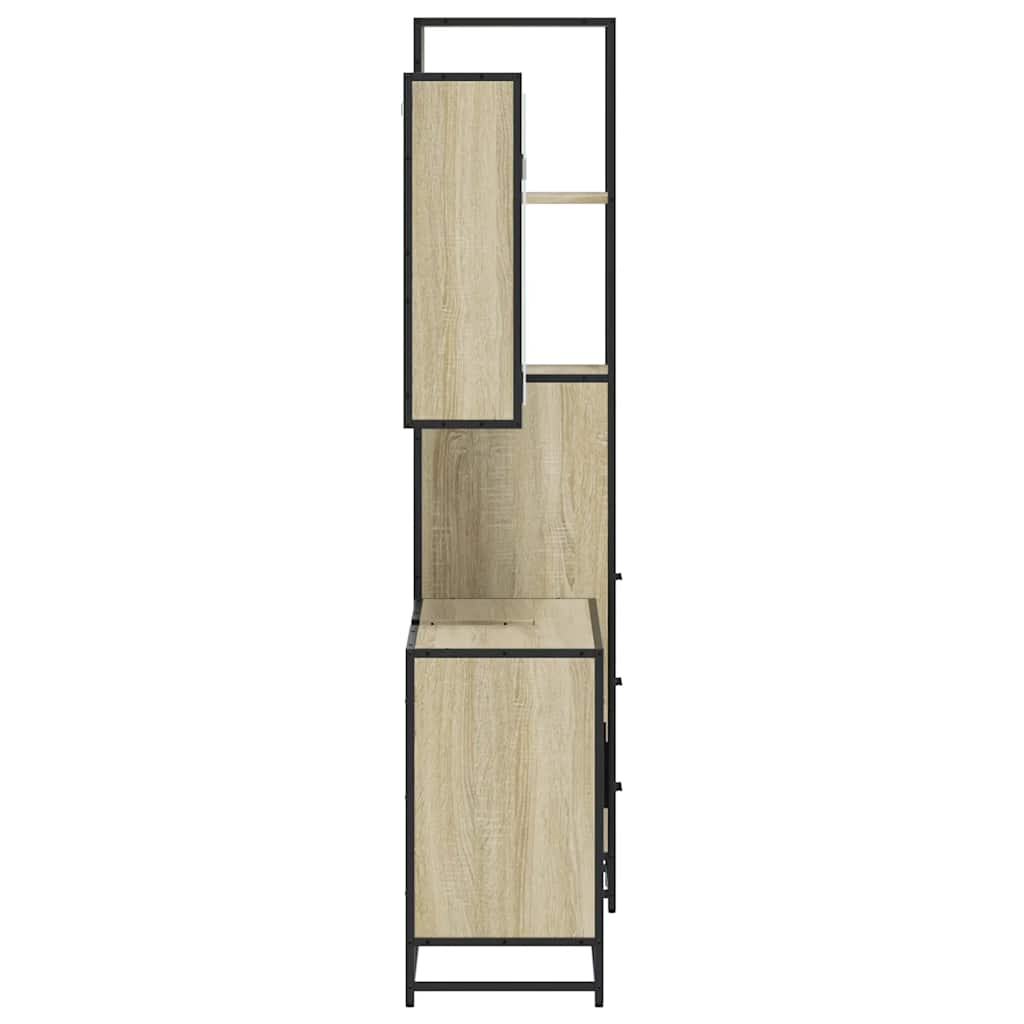 vidaXL 3 Piece Bathroom Furniture Set Sonoma Oak Engineered Wood