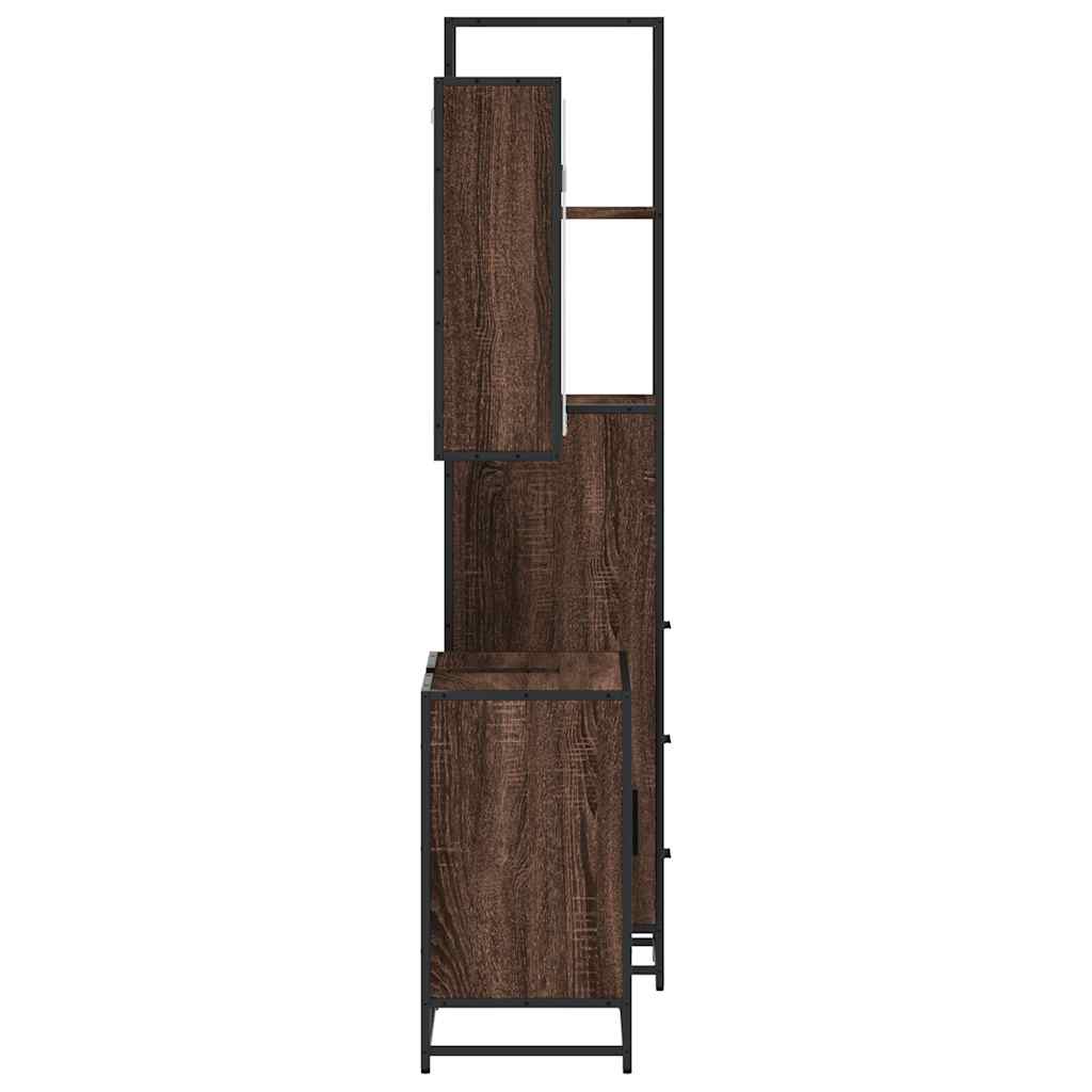 vidaXL 3 Piece Bathroom Furniture Set Brown Oak Engineered Wood