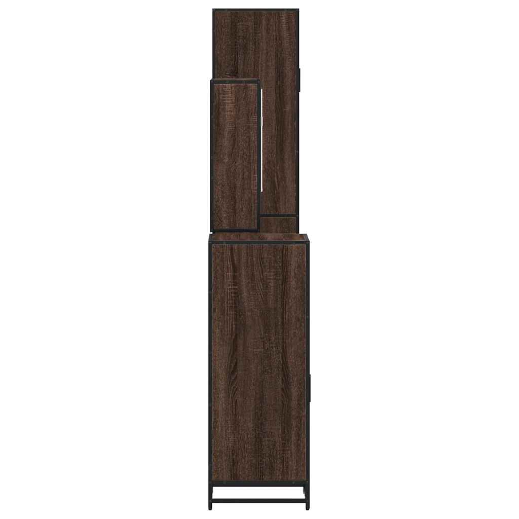 vidaXL 4 Piece Bathroom Furniture Set Brown Oak Engineered Wood