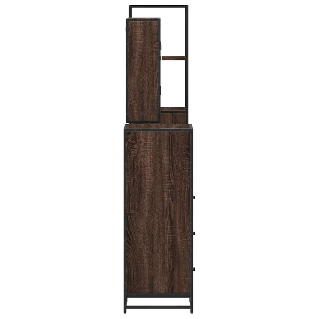 vidaXL 4 Piece Bathroom Furniture Set Brown Oak Engineered Wood