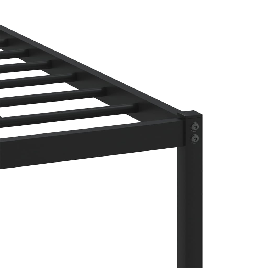 Metal Bed Frame without Mattress Smoked Oak 200x200 cm