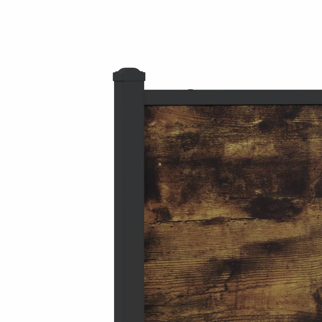 Metal Bed Frame without Mattress Smoked Oak 193x203 cm