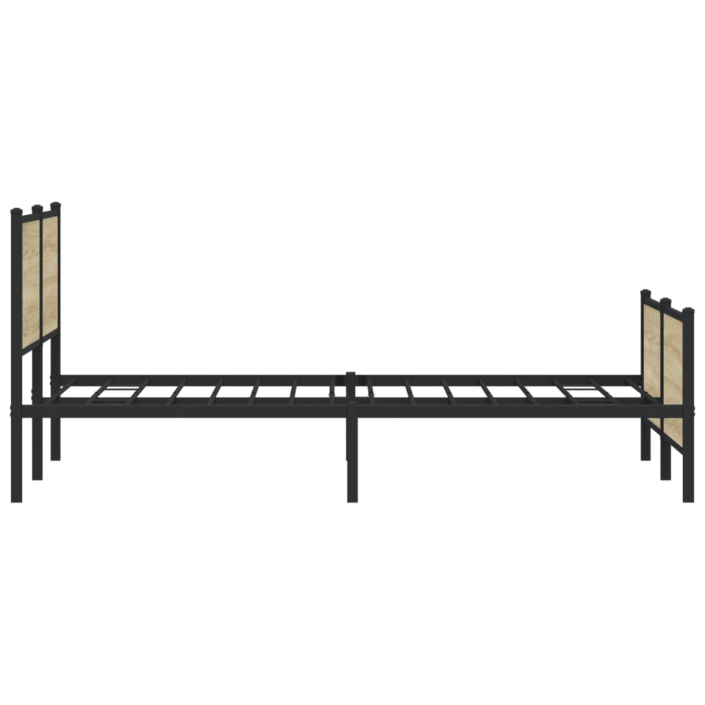 Metal Bed Frame without Mattress Sonoma Oak 193x203 cm