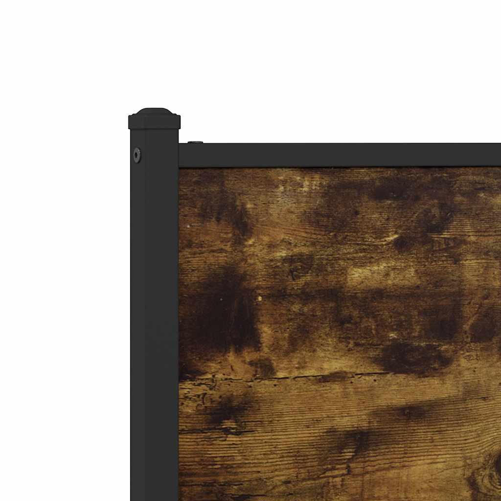 Metal Bed Frame without Mattress Smoked Oak 193x203 cm