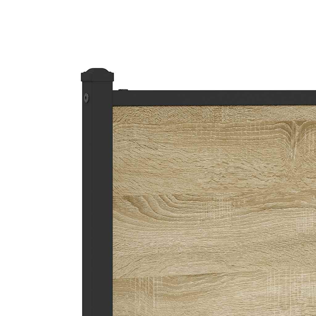 Metal Bed Frame without Mattress Sonoma Oak 160x200 cm