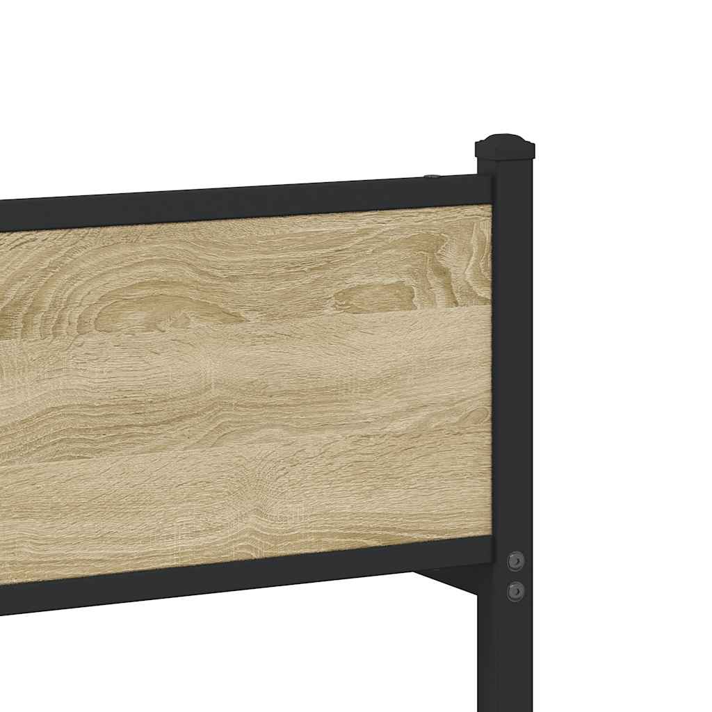 Metal Bed Frame without Mattress Sonoma Oak 183x213 cm