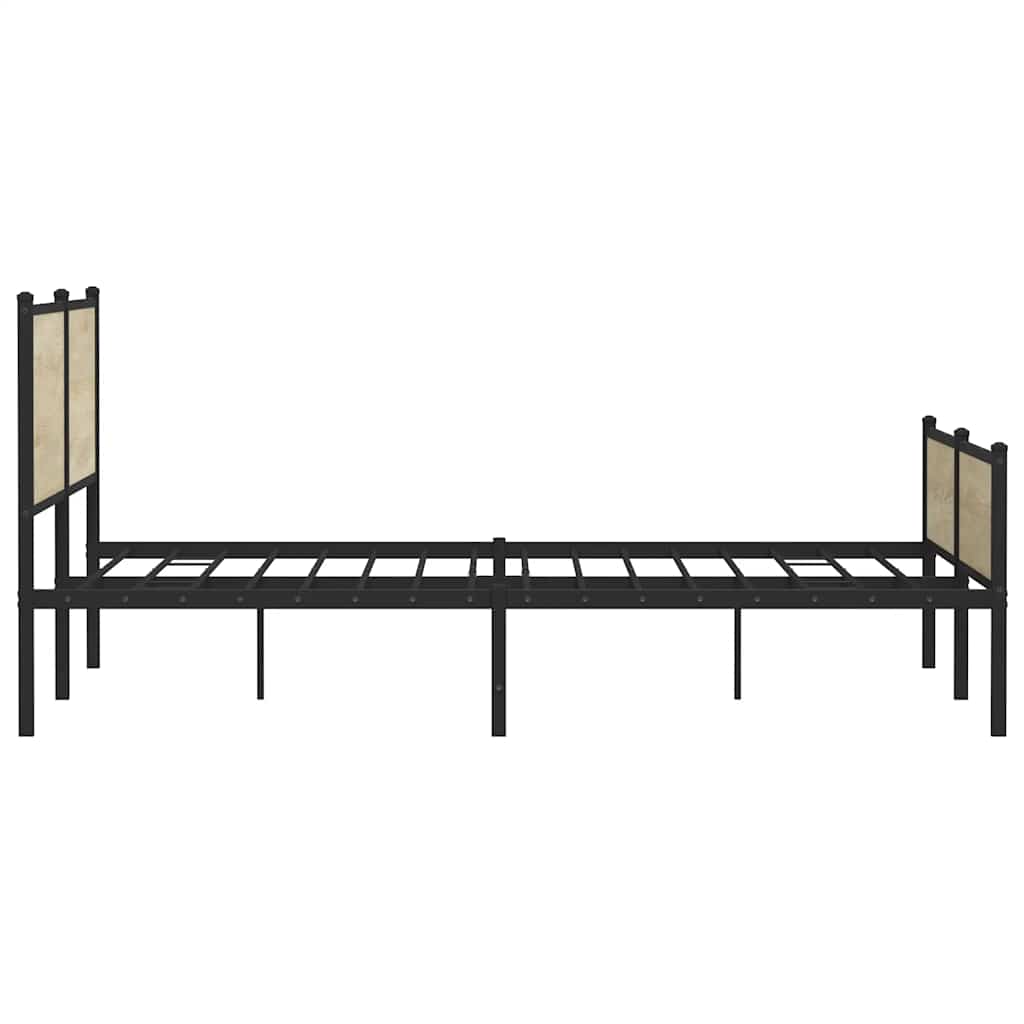 Metal Bed Frame without Mattress Sonoma Oak 200x200 cm