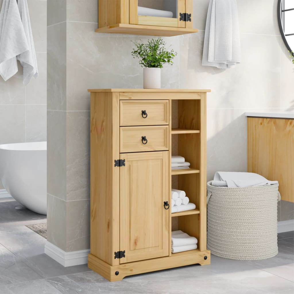 Bathroom Cabinet "Corona" 70x33x110 cm Solid Wood Pine