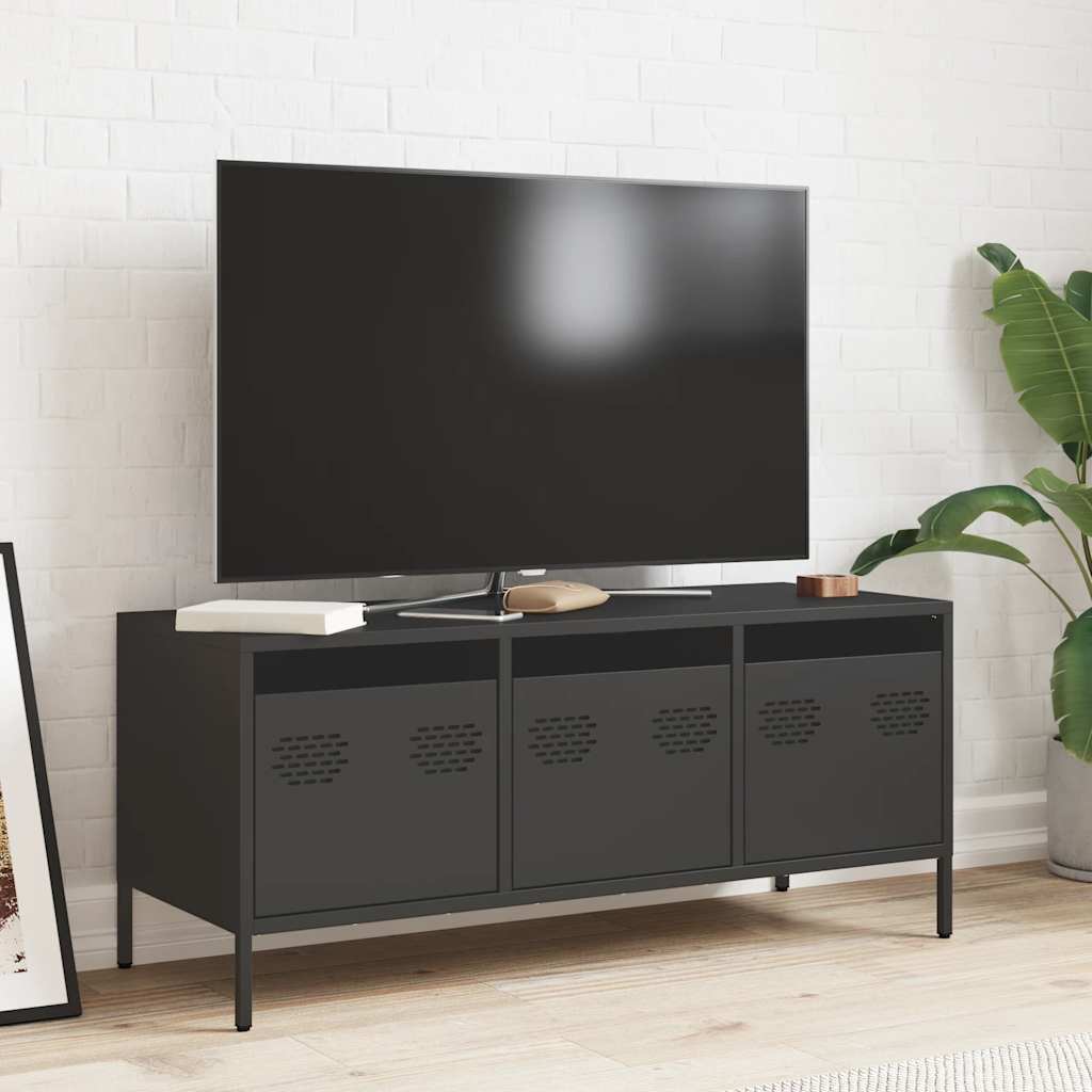 TV Cabinet Black 101,5x39x43,5 cm Cold-rolled Steel
