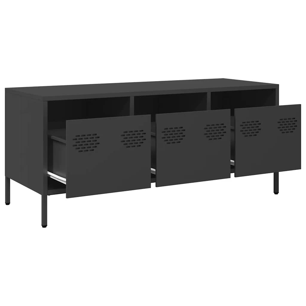 TV Cabinet Black 101,5x39x43,5 cm Cold-rolled Steel
