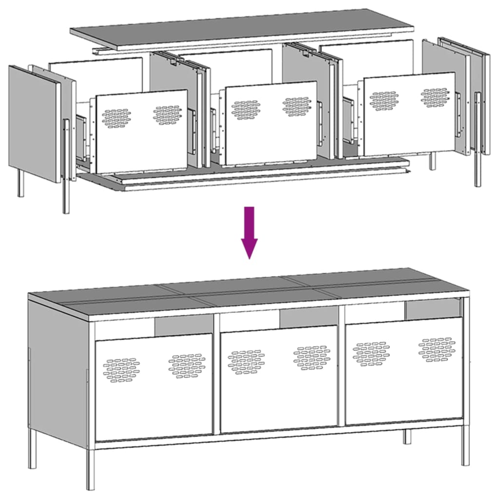 TV Cabinet Anthracite 101,5x39x43,5 cm Cold-rolled Steel