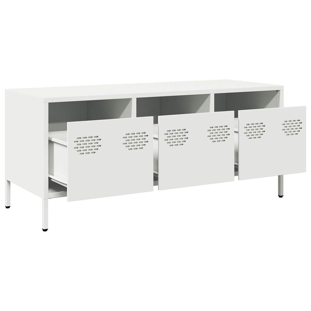 TV Cabinet White 101,5x39x43,5 cm Cold-rolled Steel