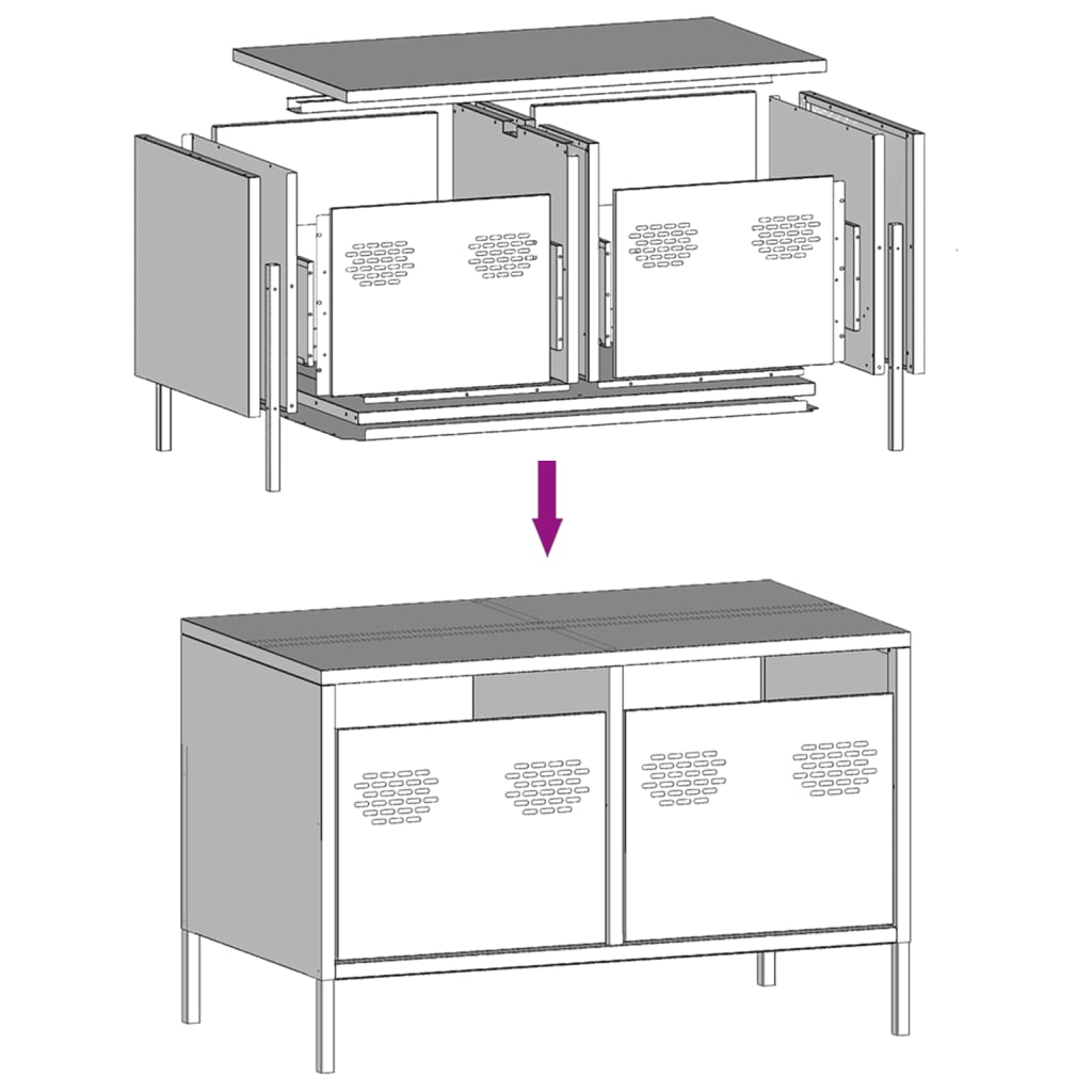 TV Cabinet Anthracite 68x39x43,5 cm Cold-rolled Steel