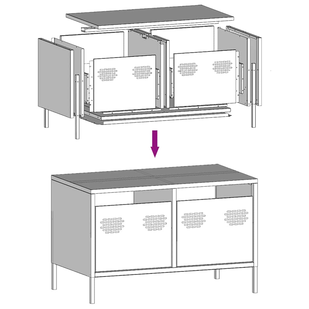 TV Cabinet White 68x39x43,5 cm Cold-rolled Steel
