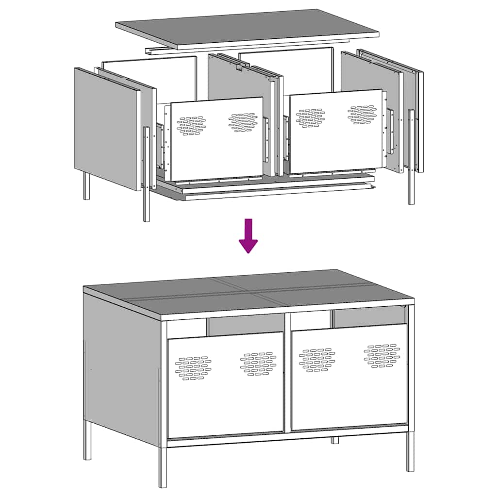 TV Cabinet Black 68x50x43,5 cm Cold-rolled Steel