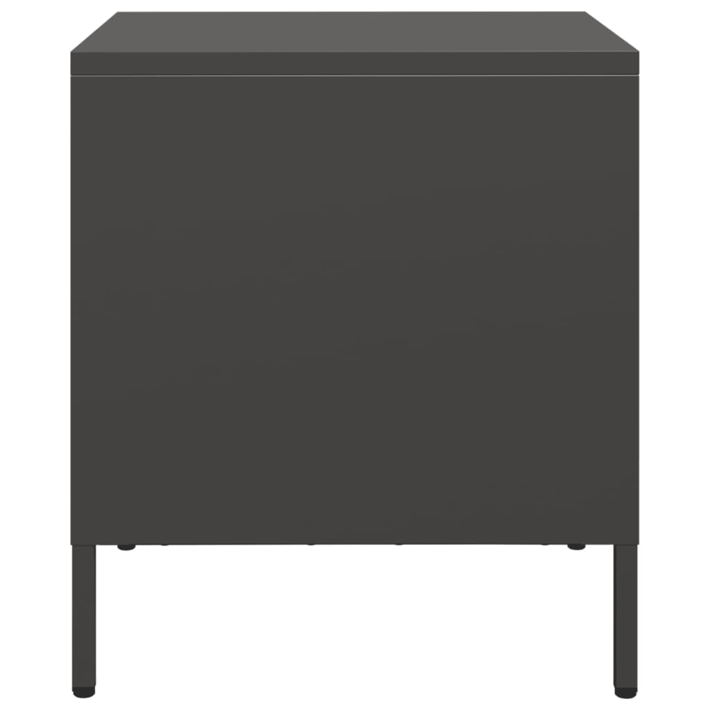 vidaXL Bedside Cabinet Black 35x39x43.5 cm Steel