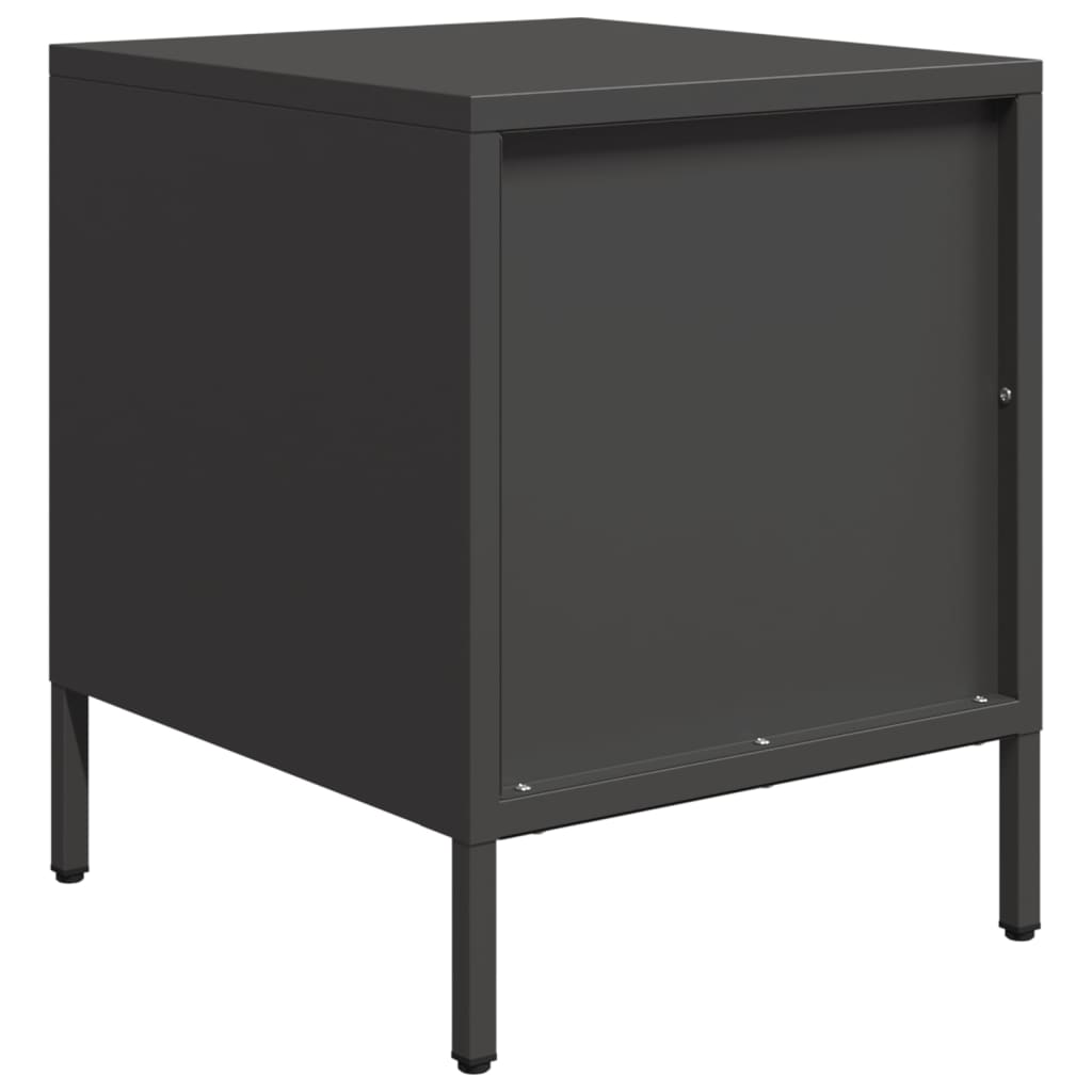 vidaXL Bedside Cabinet Black 35x39x43.5 cm Steel