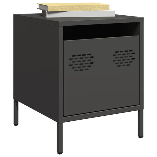 vidaXL Bedside Cabinet Black 35x39x43.5 cm Steel