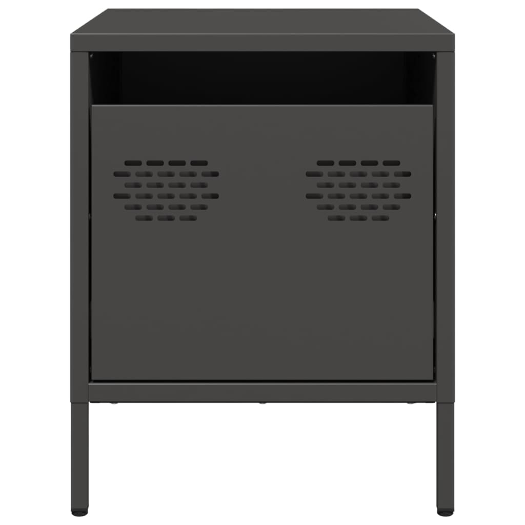 vidaXL Bedside Cabinets 2 pcs Black 35x39x43.5 cm Steel